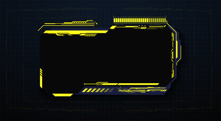 HUD, UI, GUI futuristic user frame interface screen elements set. High tech screen for video game. Sci-fi concept design. Square Frames Blocks Set HUD Interface Elements. Vector
