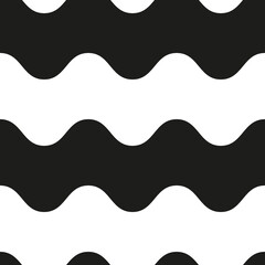 Monochrome seamless pattern of triangles on the waves