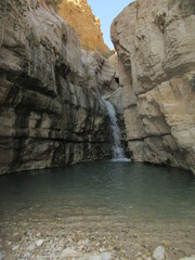 Stunning scenery in Nachal (Wadi) Arugot, Ein Gedi, Israel