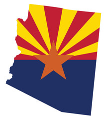 flag and silhouette of the state of Arizona