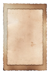 Fototapeta premium Old vintage frame rough texture retro paper with burned stains and scratches background