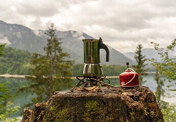 Coffee at lake