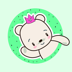 sticker with a drawn little bear