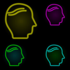 baldness, disease, head neon color set icon. Simple thin line, outline vector of disease icons for ui and ux, website or mobile application