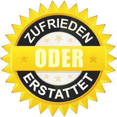 Zufriedenes oder erstattetes Abzeichen