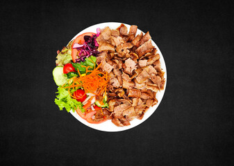 Salad Doner Plate - Döner Teller mit Salat - piatto con kebap Kebab Riso Reis