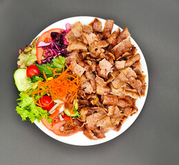 Salad Doner Plate - Döner Teller mit Salat - piatto con kebap Kebab Riso Reis
