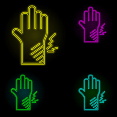 injury, disease, medical neon color set icon. Simple thin line, outline vector of disease icons for ui and ux, website or mobile application