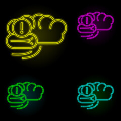 Obraz premium mental disorder, disease, medical neon color set icon. Simple thin line, outline vector of disease icons for ui and ux, website or mobile application