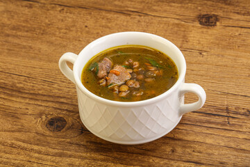 Lentil soup with chicken and vegetables