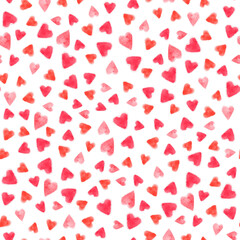 Cut out heart shapes on white background