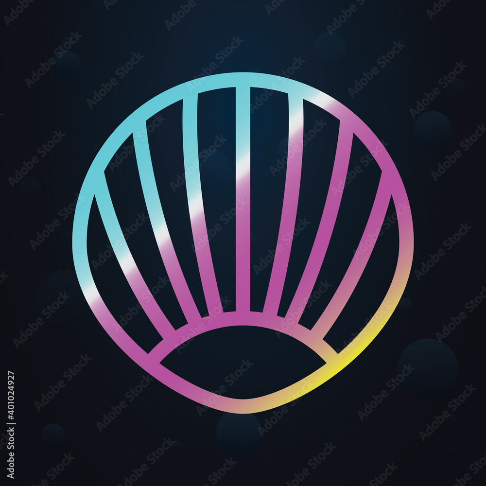 Poster seashell nolan icon. simple thin line, outline vector of seaside icons for ui and ux, website or mob