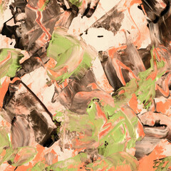 Modern contemporary acrylic background. Colorful texture made with a palette knife. Abstract painting on paper. Mess on the canvas.