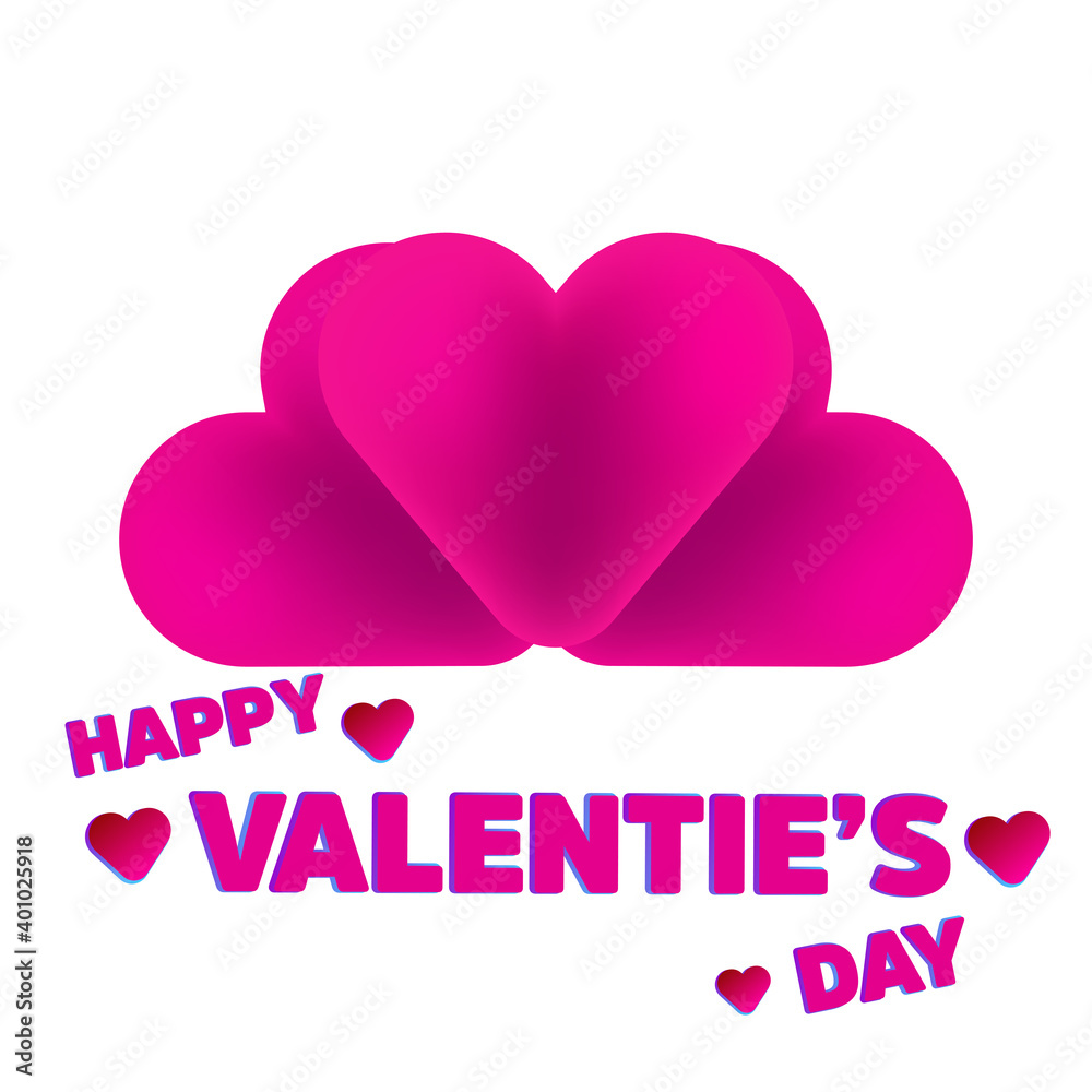 Sticker 3d colorful love with valentines day png vector design