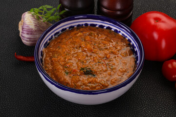 Famous Spanish gazpacho tomato soup