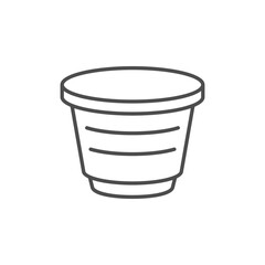 Plastic food cup line outline icon