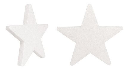 Obraz premium White trendy seasonal star Christmas shiny decoration isolated on white background
