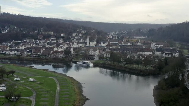 The baroque spa town Bad Karlshafen located on the Weser near Holzminden and Höxter in north Hesse, Germany.