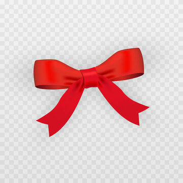 Vector red bow. Red bow png. Gift bow for the box. Vector image. PNG gift bow.