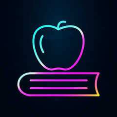 Apple and book outline nolan icon. Simple thin line, outline vector of education icons for ui and ux, website or mobile application