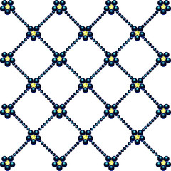 Fototapeta premium 3D vector illustration with crystal flowers, beads and rhinestones. Print pattern for fabric design, print for textile, scarf, underwear, packaging , scrapbooking, etc.