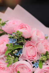 Flower composition. Macro photo. Wedding decor. A Beautiful bouquet of fresh flowers.