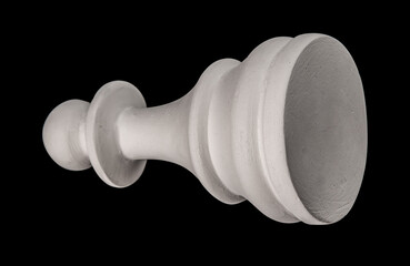 chess piece white plaster on a black background