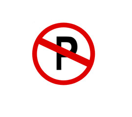 traffic sign no parking sign with white background.