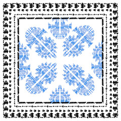 Obraz premium Abstract ornate bohemian element. Folk american flowers. Print flower.