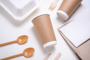 Set of disposable table ware, eco friendly