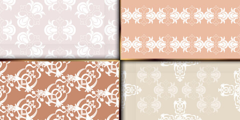 Decorative ornament damask pattern Textile wallpaper classic decor