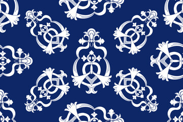 Fototapeta premium Decorative ornament damask pattern Textile wallpaper classic decor