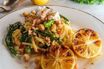 Linguine Chickpeas Ricotta Cheese