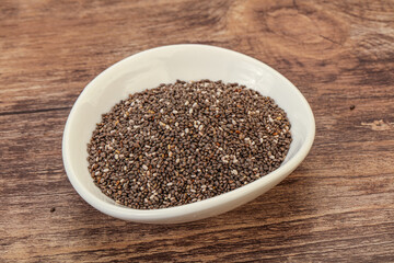 Seasoning chia seeds in the bowl