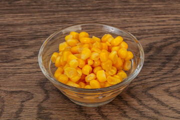 Sweet corn seeds in the bowl