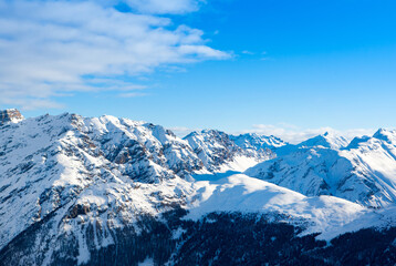 Beautiful winter landscape of the Dolomites mountains in northeastern Italy