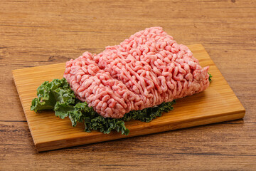Raw pork minced meat for cooking