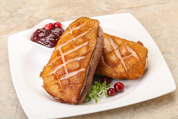 Roasted duck breast with sauce