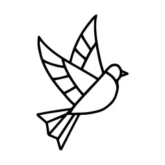 Isolated dove in stained glass - Vector illustration