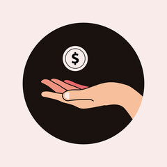Hand with money icon design vector illustration