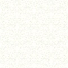 Seamless damask pattern on a beige vector background. Minimalism, wallpaper, lace fabric