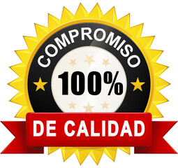 Etiqueta de compromiso de calidad 100%