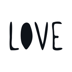 Love lettering doodle logo icon sign symbol emblem Hand drawn Cute cartoon modern style design wedding decoration arrangement Fashion print clothes apparel greeting invitation card poster flyer banner