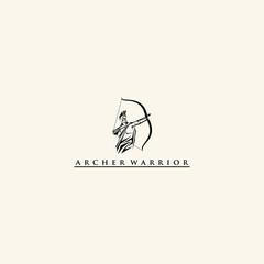 a archer warior logo vector