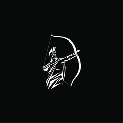
archer warior logo vector on dark background