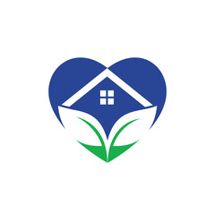 Green eco home logo design. Creative green house concept logo design template. 
