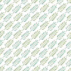 Diagonal seamless background with leaves
