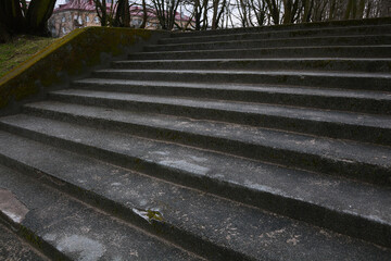 Obraz premium Stone staircase in the foreshortening. Steps close up