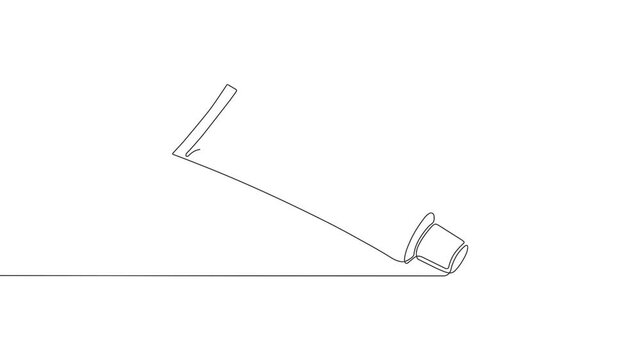  Toothpaste tube .Tube of cream.One continuous drawing line toothpaste .Dental care.Dentistry illustration .