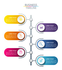 Vector elements for infographics. presentation and chart. steps or processes. 
options number workflow template design. 6 steps.